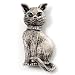 Vintage Cat Brooch (Antique Silver Tone)