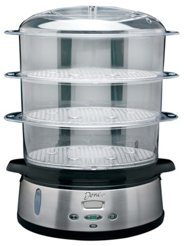 Deni 7600 3-Tier 9-1/2-Quart Stainless-Steel Digital Food Steamer