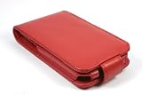 iPhone Premium Red Leather Flip Case for 3G