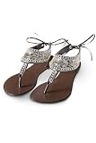Spiegel Flat Rhinestone Trim Beaded Sandals