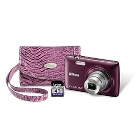 Nikon COOLPIX S4300 Digital Camera with 4 GB Memory Card, Case, and Strap (Plum): Camera &amp; Photo