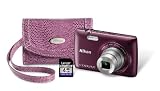Nikon COOLPIX S4300 Digital Camera with 4 GB Memory Card, Case, and Strap (Plum)