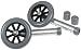 Replacement 5 in. Walker Wheels, Non-Swivel, Set/2 w/ Glide Caps