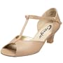 Capezio Women's Latina T-Strap Sandal 1.5" Ballroom Shoe,Taupe,7.5 W US