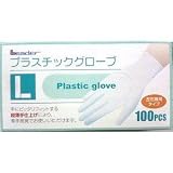 リーダー　使い捨て手袋　プラスチックグローブ　パウダーフリー　Lサイズ　100枚入り