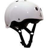 Triple 8 Brainsaver Glossy Helmet with Standard Liner (White Gloss, Medium)