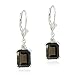 Sterling Silver Emerald-Cut Smoky-Quartz Dangle title=