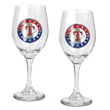 Texas Rangers Primary Logo 2 Piece Wine Glass Set