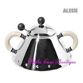 Alessi Michael Graves Sugar Bowl WHITE Ivory Handles 9096 WI by Bella Casa Boutique