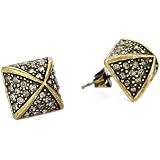 ABS By Allen Schwartz Heavy Metal Brass-Tone Pyrami