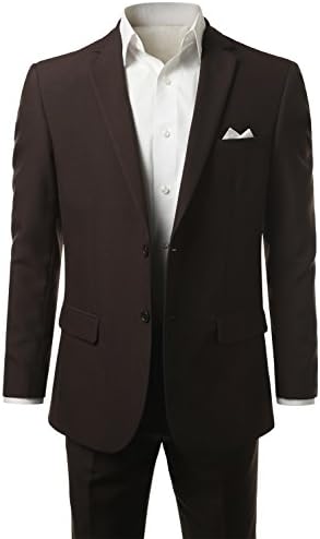MONDAYSUIT Mens Two-Piece Slim-Fit Solid Two-Button Blazer Jacket & Trouser Set