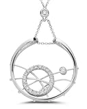 18 Kt White Gold Circle Diamond Pendant