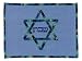 ArtisanStreet's Blue Challah Cover. Bread Cover Features Blue and Green Border with Star of David and Mixes Traditional Mayan Weaving Patterns. For the Shabbat Table. Handcrafted.