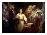Christ in the Temple Among the Doctors Fine Art Giclee Poster Print by Heinrich Hofmann, 32x24