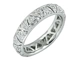 0.64 Ct Round Cut Diamond Eternity Band 18k White Gold