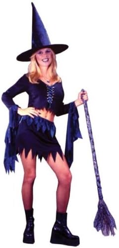 Bewitchin Babe *** Product Description: This Sexy Witch Will Cast A Spell On You! Skirt Has Shimmering Metallic Zigzag Trim, Crop Top Has Flowing Metallic Sleeves. Includes Hat. One Size Teen 0-9. ***