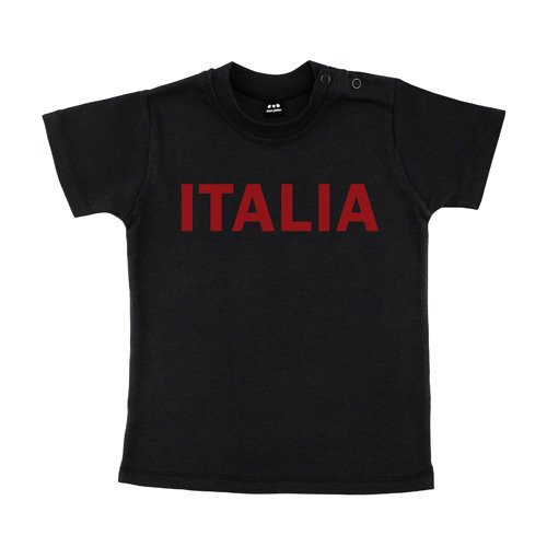 Baby – Kleinkinder T-Shirt – Italia Italien – Textil black / Motiv rot Gr. 6-12 Monate