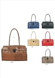 Designer Inspired Croc Finish London Shoulder Handbag - Colors Available