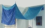 Tie Dye Blue Cotton Chevron Bed Canopy