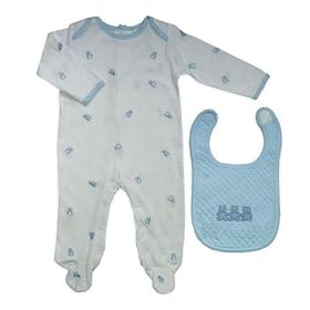 Buy Absorba Teddy Bear 2 Piece Onesie Bodysuit Set with Bib (9 Months) by Absorba