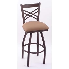 Catalina 30 Bar Stool with Bronze finish, Allante Beachwood fabric seat, and 360 degree... by Holland Bar Stool Co