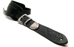 Black Leather Guitar Strap for Electric/Acoustic/Bass Guitar