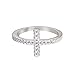 CloseoutWarehouse Cubic Zirconia Christian Sideway Cross Ring Sterling Silver Size 6