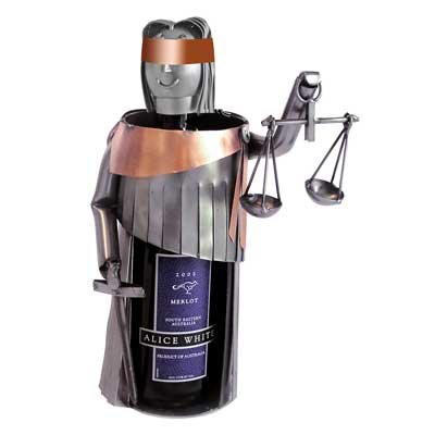 Lady Justice Steel Wine Bottle Caddy Model 6044-LI