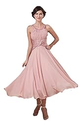 Tea Length Jeweled Beaded Evening Dress/Mother-of-the-Bride Dress/Prom Dress 