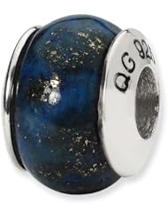 Sterling Silver Reflections Lapis Stone Bead