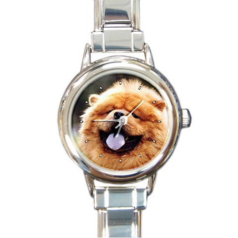 Chow Chow Round Italian Charm Watch