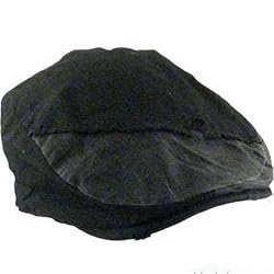 100% COTTON PATCHWORK IVY DRIVING GOLF CAP HAT BLACK - Medium / Large