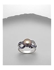 Grey (Dyed) CZ Ring In 92.5 Sterling Silver