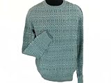 Tasso Elba Cotton Cable Stripped Crew Neck Sweater