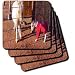 Jos Fauxtographee Realistic - Miniature Shetland Pony and Its Brand New Baby in Red Sweatshirt in Ivins, Utah - Coasters