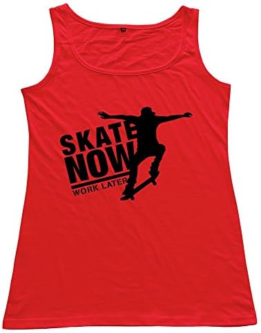 FQY Women's Skate Now Cotton Tank Top Underwaist Red XXL