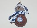 CONNECTICUT UCONN HUSKIES 2.75" Striped Snowman with Scarf Slam Dunk Basketball Christmas Ornament