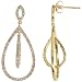 14k Gold Teardrop Dangle Earrings, w/ 0.42 Carat Brilliant Cut Diamonds, 1 1/4 in. (32mm) tall