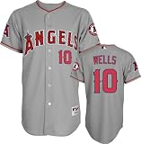 Vernon Wells Jersey: Adult Majestic Road Grey Authentic Los Angeles Angels of Anaheim Jersey