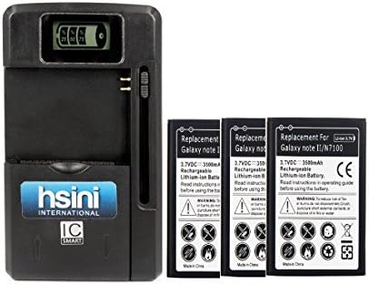 HSINI 3 X 3500mAh Battery with LCD universal charger for samsung galaxy note 2 N7100