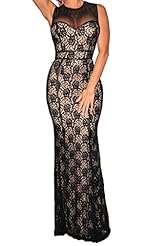 Checkered Print Lace Polyester/Spandex Spring Summer Winter Sleeveless Ankle Length Evening Dress/Prom Dress/Maxi Dress 