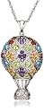 Sterling Silver Multi-Color Hot Air Balloon Pendant