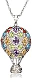 Sterling Silver Multi-Color Hot Air Balloon Pendant