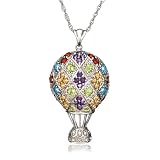 Sterling Silver Multi-Color Hot Air Balloon Pendant