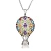 Sterling Silver Multi-Color Hot Air Balloon Pendant