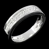 0.72 carat Princess Cut Diamond Wedding Band in 14 Karat Gold