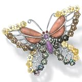 Mother-Of-Pearl Sterling Silver Butterfly Pin