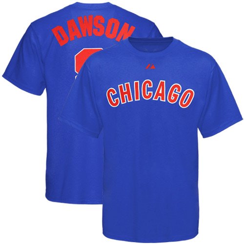 Majestic Chicago Cubs #8 Andre Dawson Royal Blue Youth Cooperstown Player T-shirt (Small)