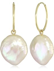 Gabrielle Sanchez Extra Large Chunky Pink Freshwater M and M Pearls Medium Hoop Earrings