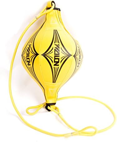 Double End Boxing Speed Ball Sporting Focus Training Kick Punching Bags MMA Floor to Ceiling Rope Workout (Yellow)